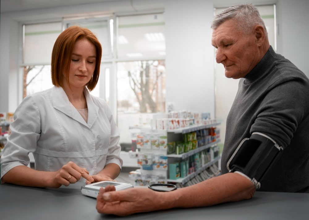 female-pharmacist-checking-senior-man-s-blood-pressure-min_sKOTCHEMIST